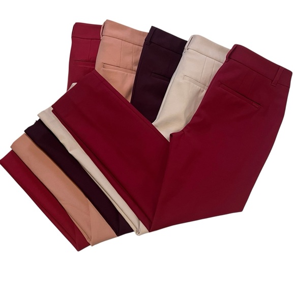 White House Black Market Pants - White House Black Market Pants The Slim Ankle Lot 5 Pair Size 0 Pink Burgundy